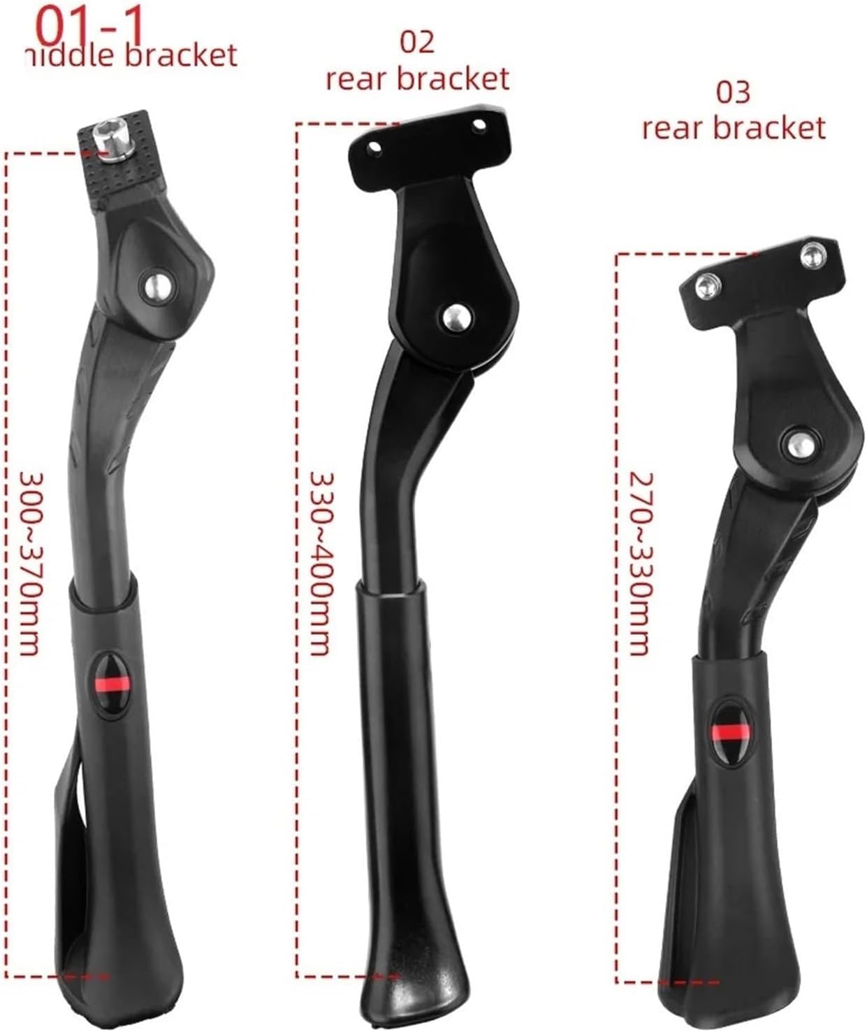 Regulowana podpórka rowerowa, tylna stopa ze stopu aluminium, do roweru górskiego 50.8-73.7 cm, śnieg składany rower i rower elektryczny, czarny