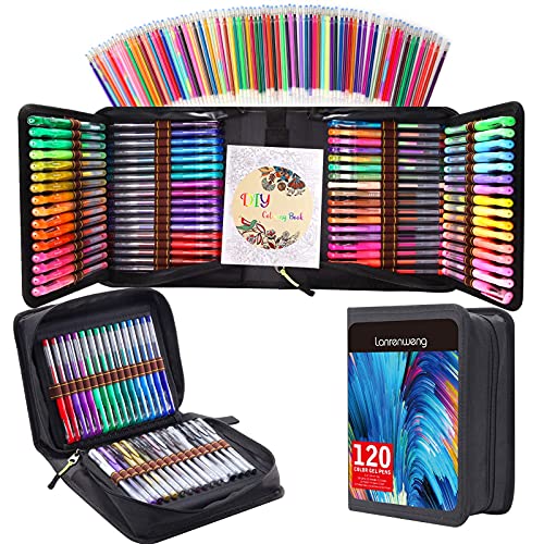 240 Pack Set 120 Colored Gel Pen With 120 Refills, Fine Tip Glitter Gel Pens For Kids Adults Coloring Books Drawing Crafts Scrapbooks Bullet Journaling #TOP7