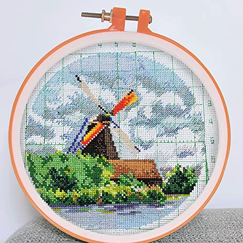 4 Pieces Embroidery Hoops, Plastic Circle Cross Stitch Hoop Ring 3.4 Inch To 7.6 Inch (Random Colour) For Embroidery,Cross Stitch And Diy Craft Sewing,Including 16Pcs Gold Eye Sewing Needles #TOP3