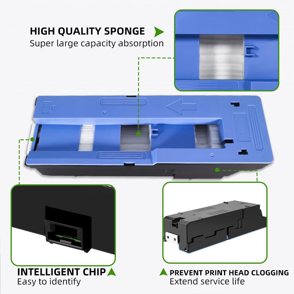 Cartuccia di manutenzione compatibile MC-08 MC 08 MC08, serbatoio di inchiostro di scarto compatibile con stampanti Canon imagePROGRAF iPF8000 iPF8300 iPF8300S iPF8400 iPF8400S iPF8400se iPF9000