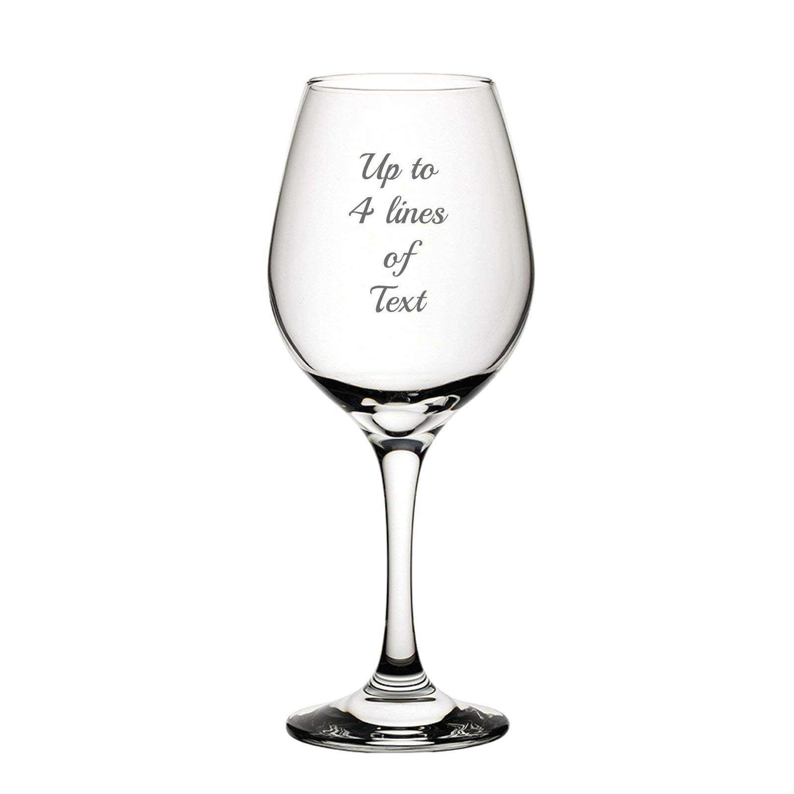 Personalised Engraved Wine Glass - with Up to 4 Lines of Customised Text to Personalise