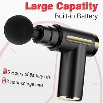 cotsoco Massage Gun Deep Tissue for Pain Relief with 4 Massage Heads & 6 Speeds, Electric Mini Handheld Body Massager for Any Pain Relief, Best Gifts for Dad and Mom