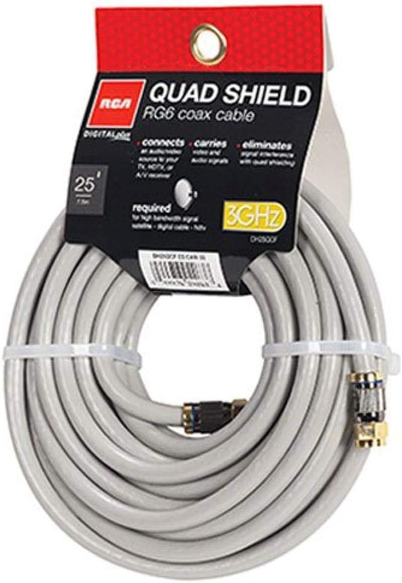 RCA DH25QCF 25-Feet Quad Shield Coax Cable