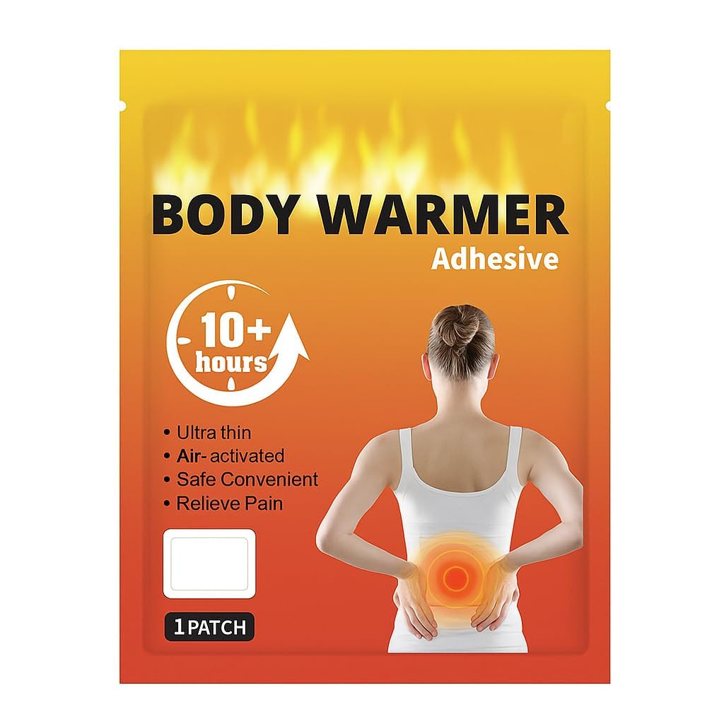 Body Warmer Adhesive Heat Patches – Air Activated Self Heating Warmers for Back, Waist & Body Warmth, Long Lasting Up to 10 Hours, Ultra Thin Disposable Heat Pads (5)-image-5