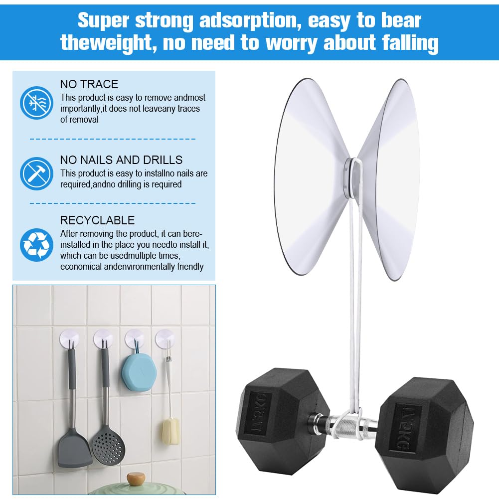 flintronic Ventosa de doble cara 40 mm, 6 Piezas para Camper, Baño, Armario, Ventana