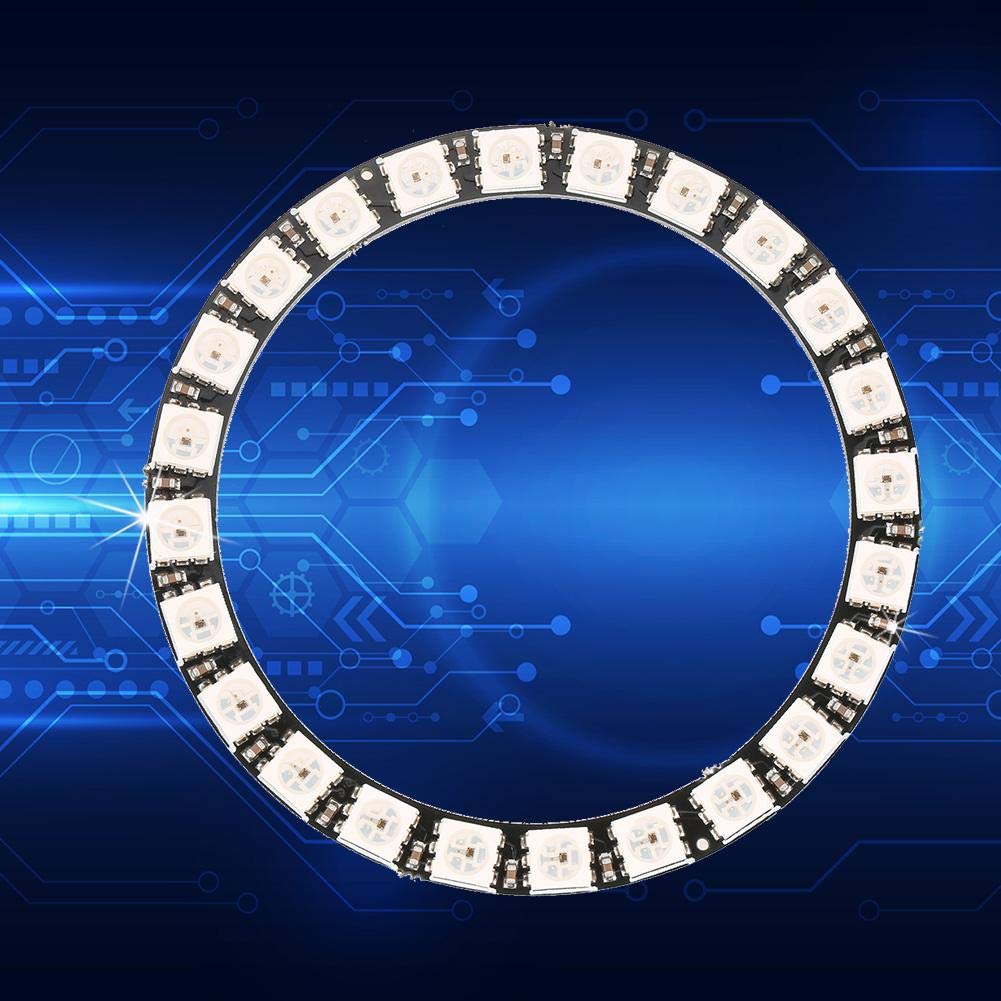 Fydun RGB LED Ring, 24 Bit WS2812 5050 Lampada Ad Anello a LED con Driver Integrati, 5V Anello Luminoso a LED, Luci Circolari Illuminazione a LED