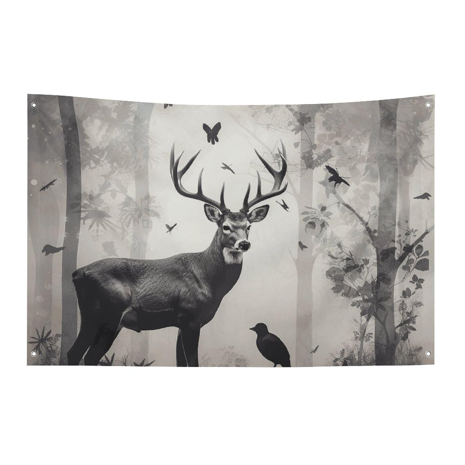 Drapeau silhouette cerf de chasse facile à suspendre mur