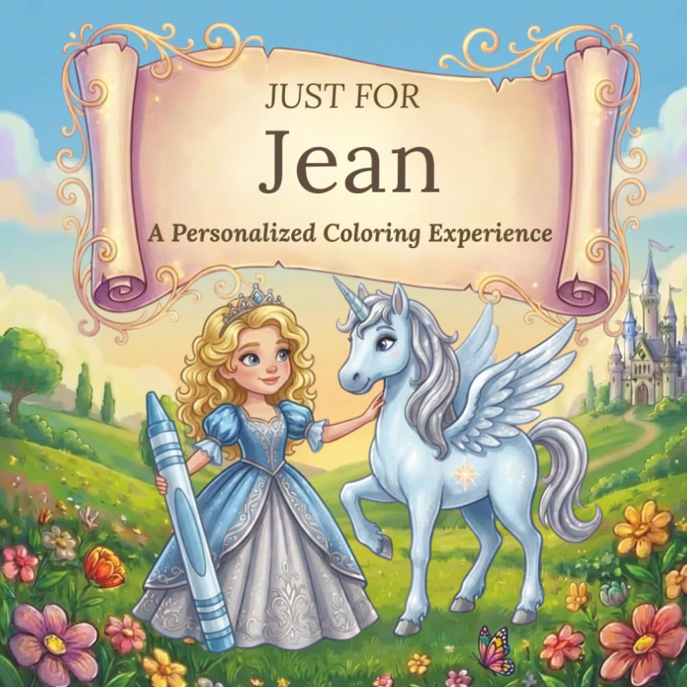 Just for Jean: A Personalized Coloring Experience: 50 total coloring pages | 28 coloring pages featuring Jean’s name | 22 coloring pages themed for girls (Personalized Coloring Book Series)