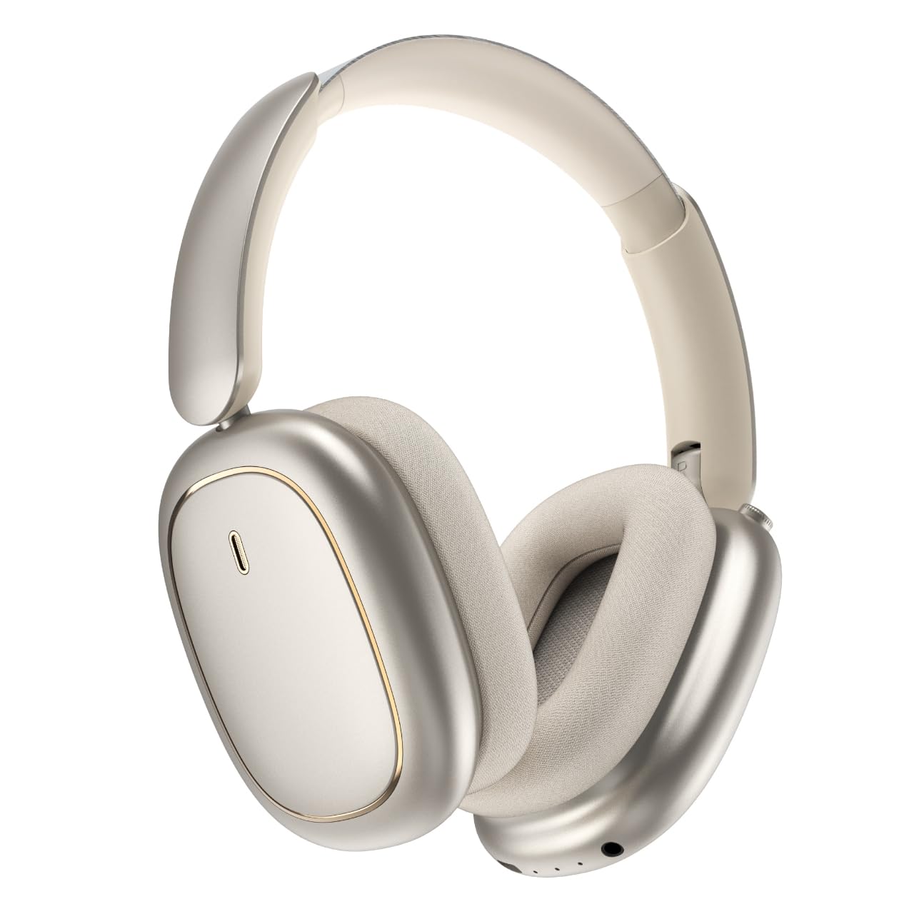 ND905-ANC Auriculares Inalámbricos Diadema Bluetooth 5.4, Cancelación Ruido Activa (3 Modos), 3 Ecualizadores, 40H Autonomía, Almohadillas Magnéticas y Conexión Dual (Beige)