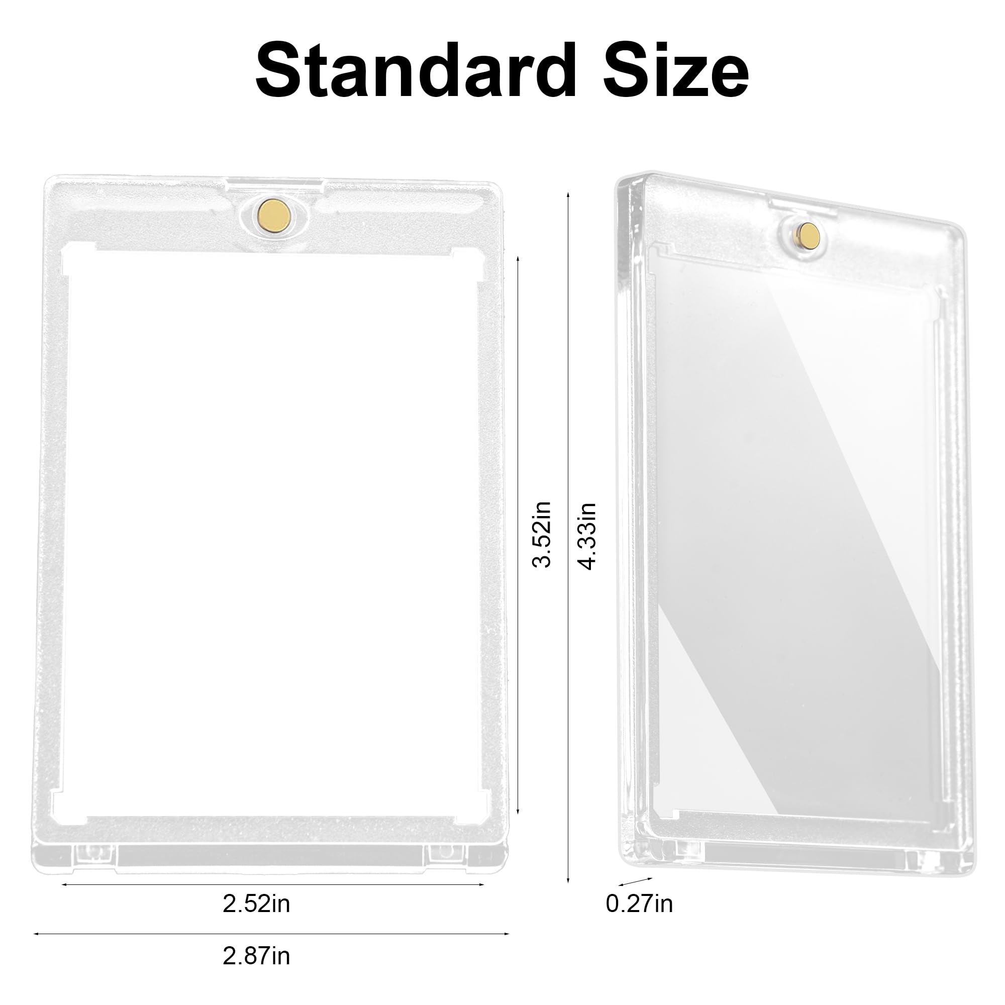 50pcs 35pt Magnetic Card Holder?Magnetic Card Holders for Trading Cards?one Touch Card Holder?Magnetic Card case?Card Protectors Hard Plastic?for Card Cases for Sports Cards(4.33 × 2.87 inches)