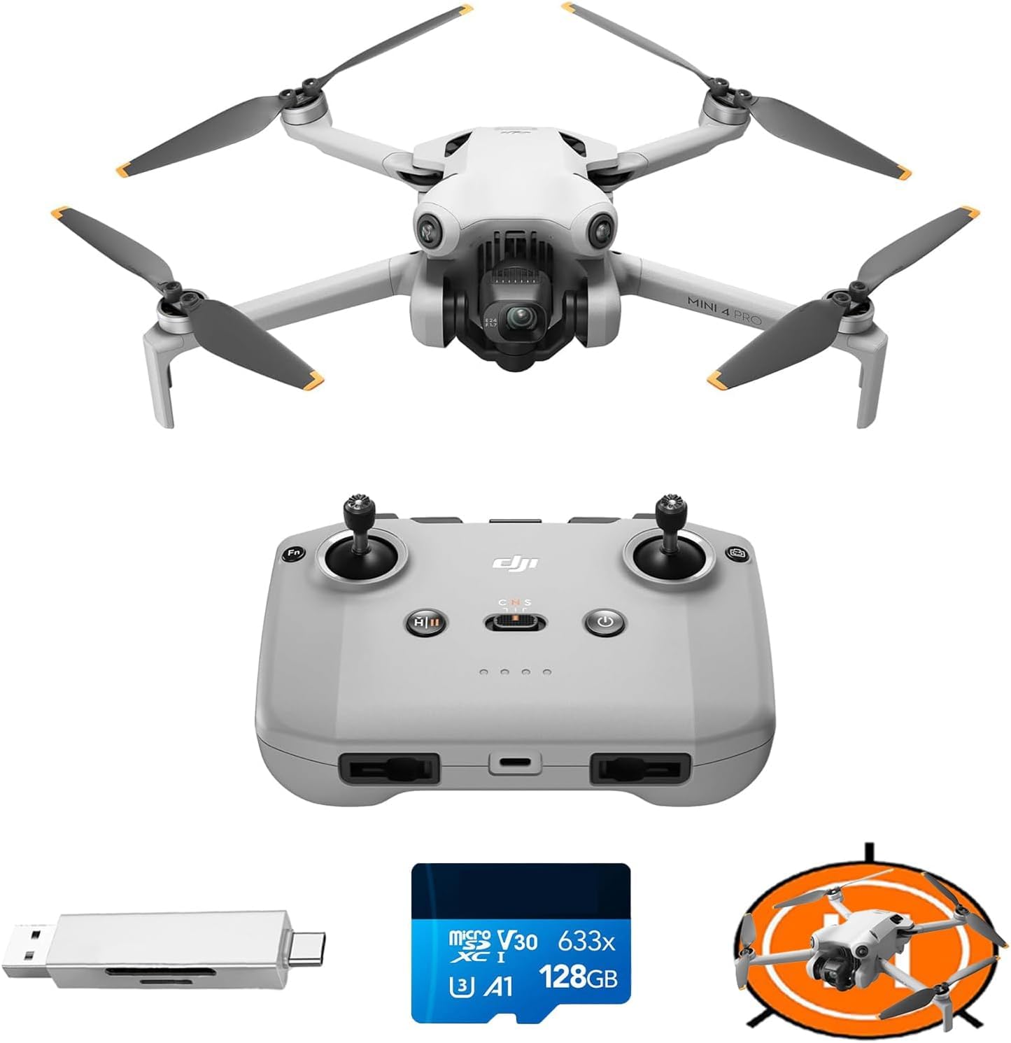 DJI Mini 4 Pro (DJI RC-N2) Bundle, dron mini plegable con cámara de vÃdeo 4K HDR, menos de 249 g, 34 min de tiempo de vuelo, C0