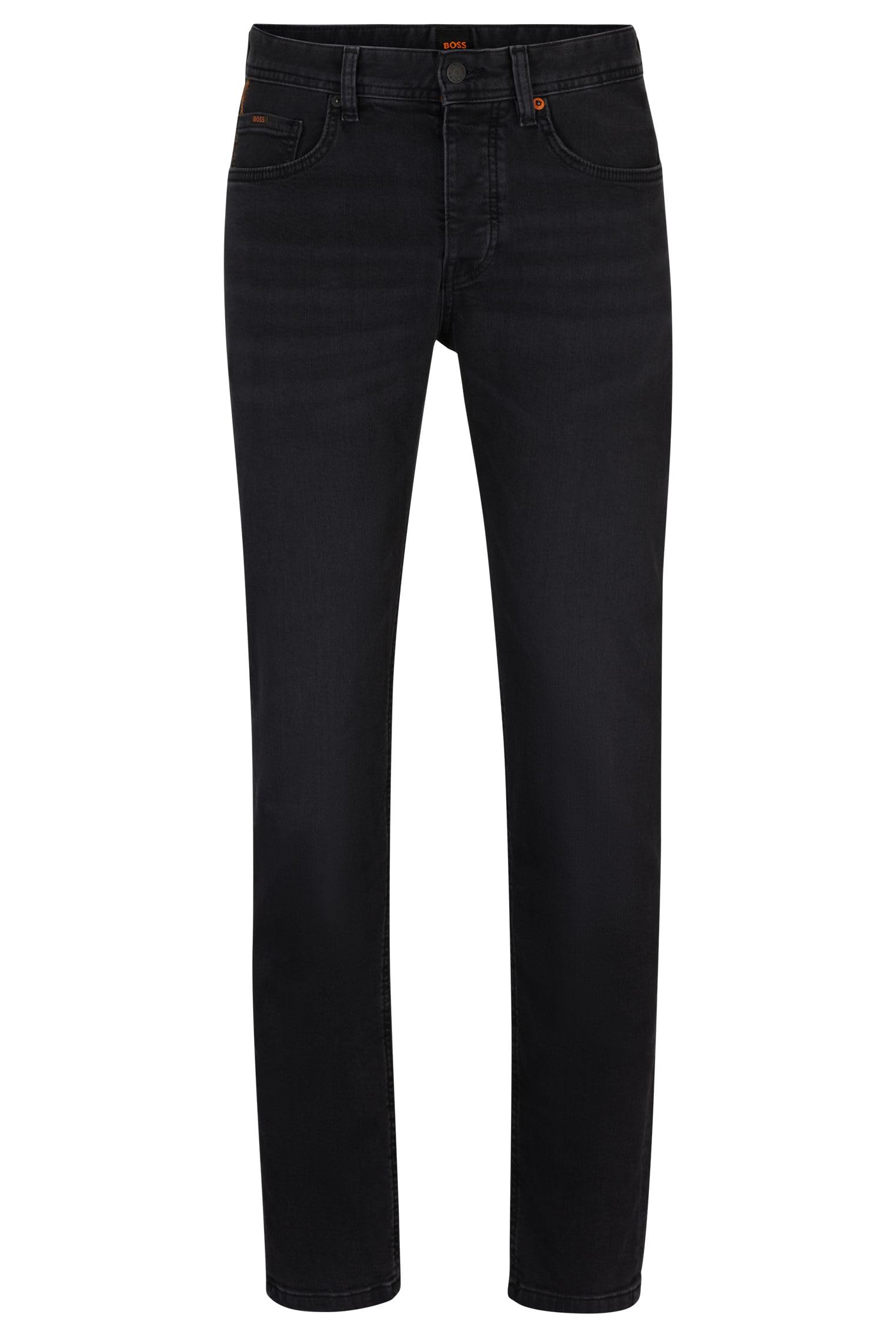 BOSS Schwarze Tapered-fit Jeans Aus Bequemem Stretch-Denim