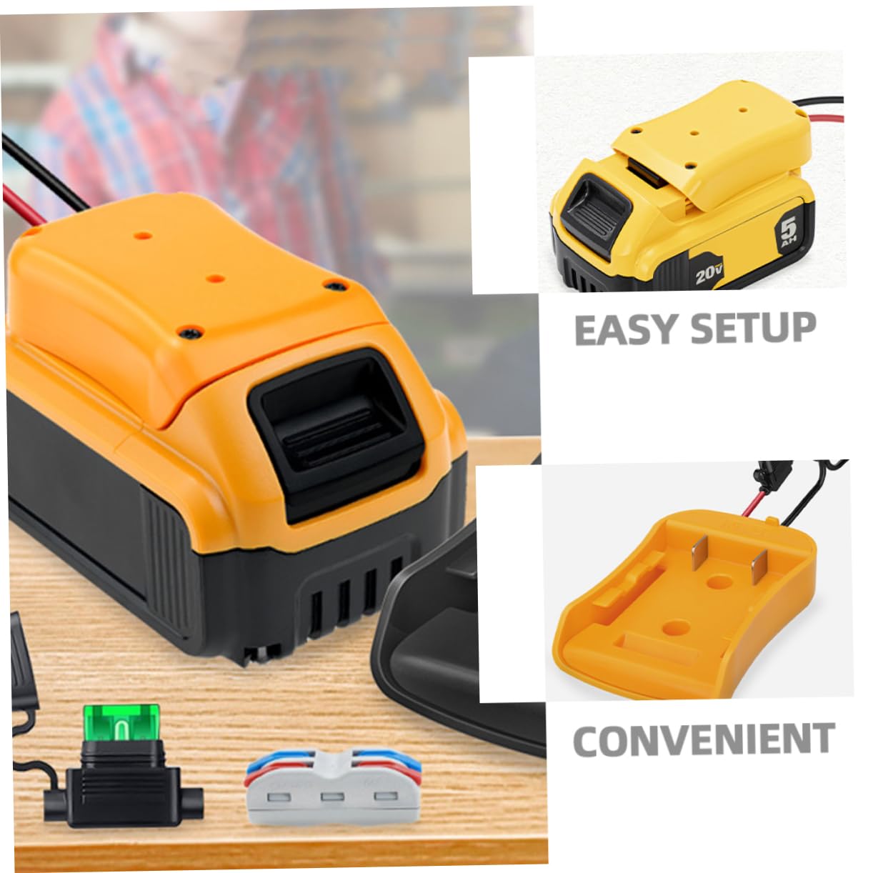 jojofuny 5piezas Conector De Batería Adaptador De Corriente Para Herramientas Eléctricas Conversor De Batería De Litio Compatible Diferentes Modelos