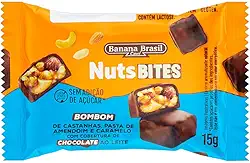 Bombom de Castanhas, Pasta de Amendoim e Caramelo com Cobertura de Chocolate ao Leite 15g - Banana Brasil