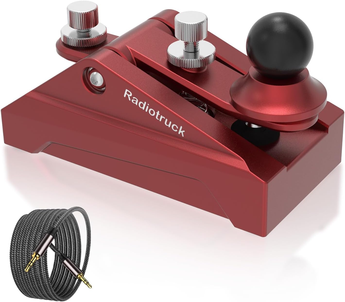 CW Telegraphy Key Auto Morse - Radio HAM Send Telegram Key Lambic Single Paddle Transmission Morse Code Key con base in lega di alluminio (rosso)