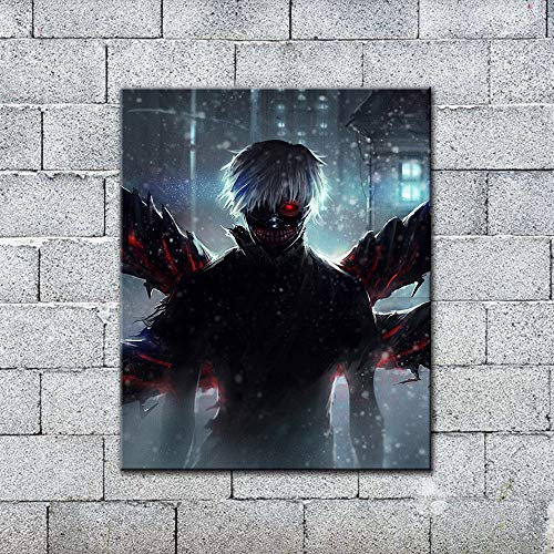 Kaneki Tokyo Ghoul Mask Ken Poster Blood Hunter Japanese Original Anime Wall Art Prints,No Frameï¼Œ8x10 inch