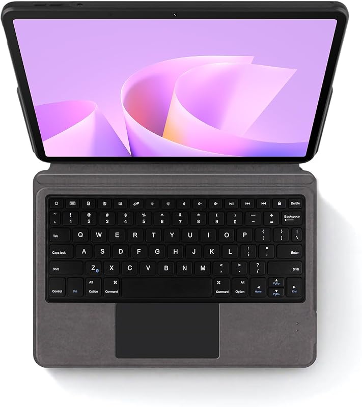 Keyboard Case Compatible with Huawei Matepad 11.5S 11.5 (2025) Tablet Case, PU Leather Adjustable Stand Protective Case Wireless Keyboard QWERTY Keyboard Layout,