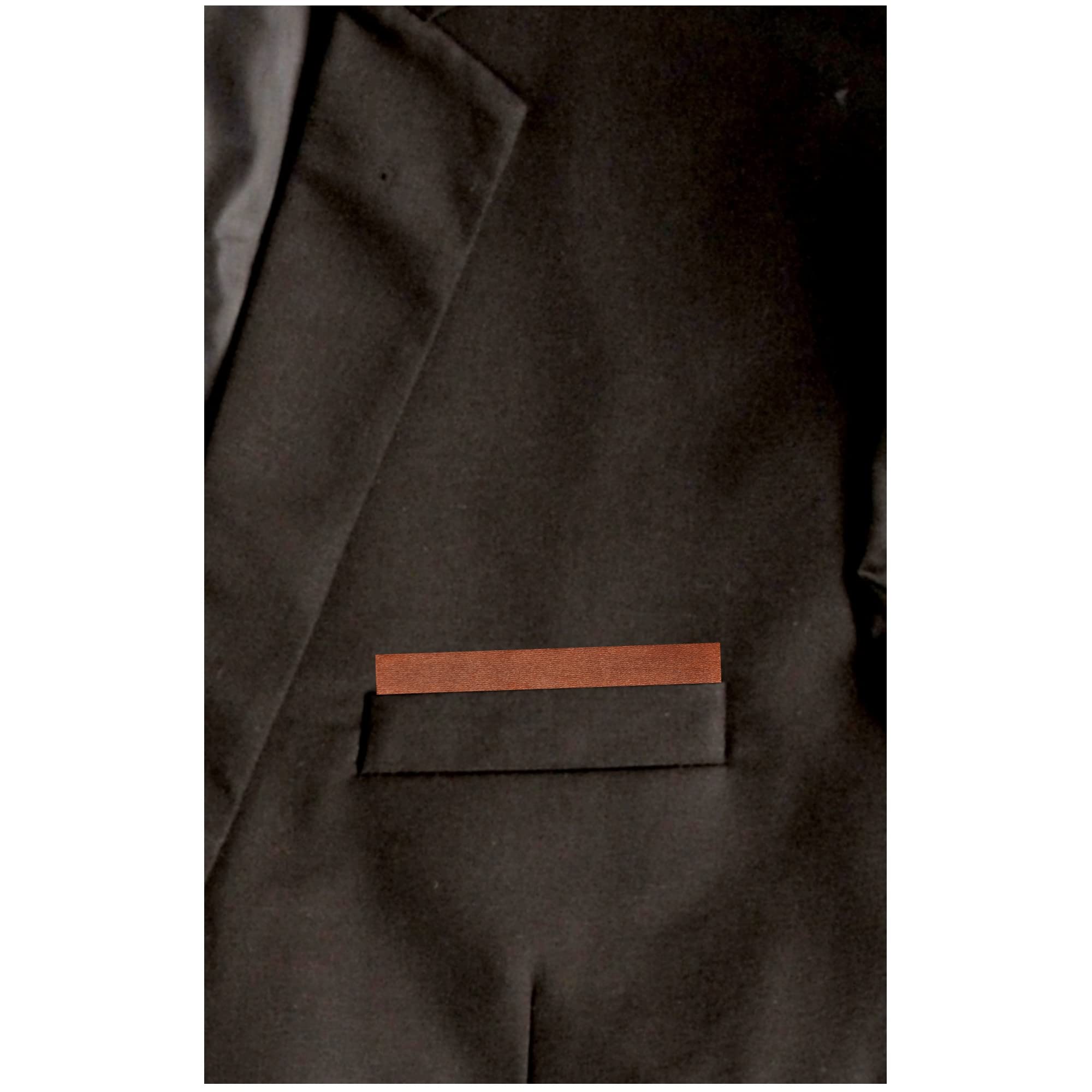Brown Solid Flat Pre Folded Pocket Square on Card For Men