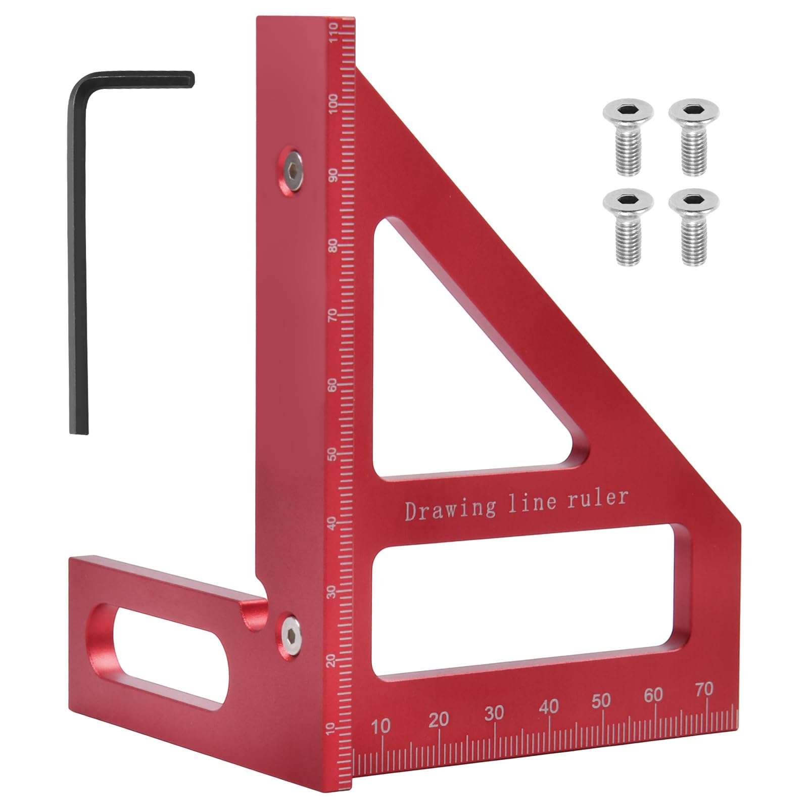 3D Multi Woodworking Square Ruler 45-90 Degree Multi-Angle Carpenter Square Hole Scribing Ruler Aluminum Alloy Wood Working Tools and Accessories for Engineers Carpenters and Craftsmen