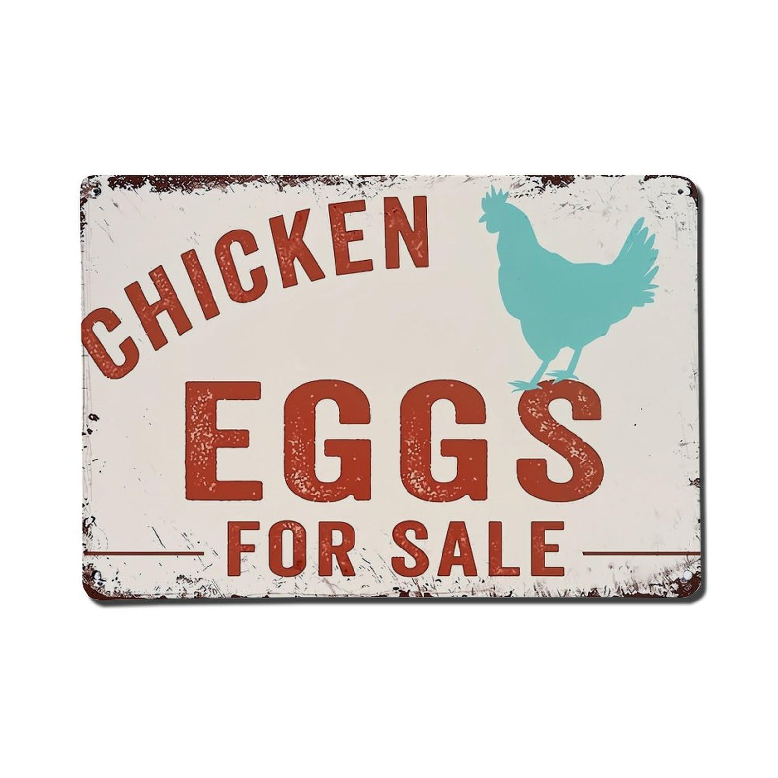 Jdfenggu Vintage Chicken Eggs For Sale Sign Retro Metal Tin Sign, Metal Poster For Bar, Home, Man Cave, Kitchen, Laundry Room Art Decor 8X12 Inch