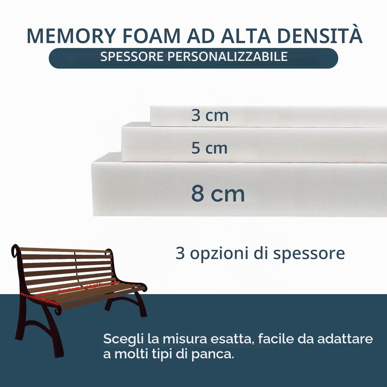 Cuscino Per Panca Esterno 80X40X3CM, Cuscino Sedile per Mobili da Interni/Esterni, Lungo Cuscino per Panche da Giardino, Balcone, Loft, Altalena, Patio, Cachi