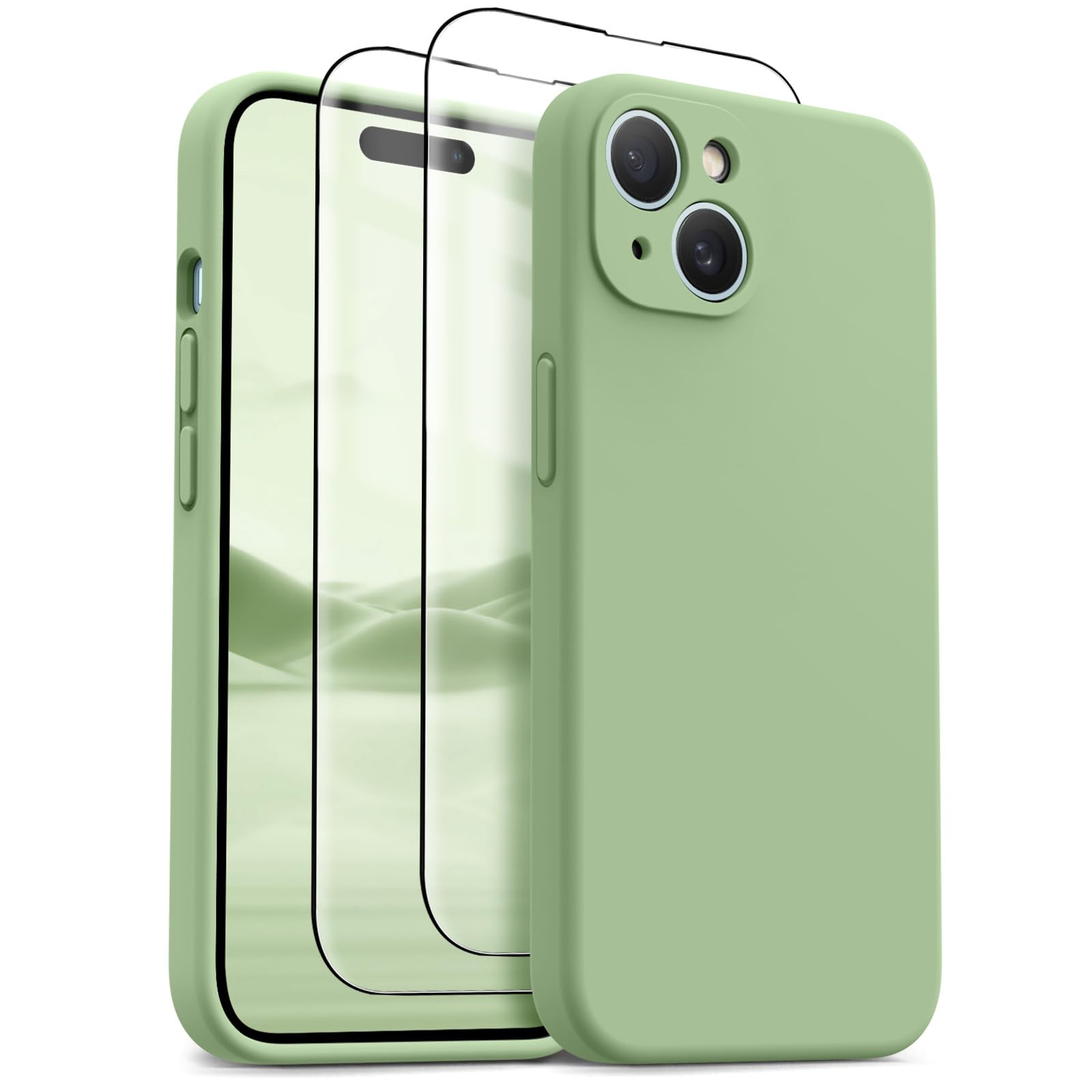 HIKII for iPhone 15 Plus Case, Upgraded Silicone Shockproof [2 Pack Screen Protectors] [Compatible with Magsafe] [Camera Protection], Anti-Scratch