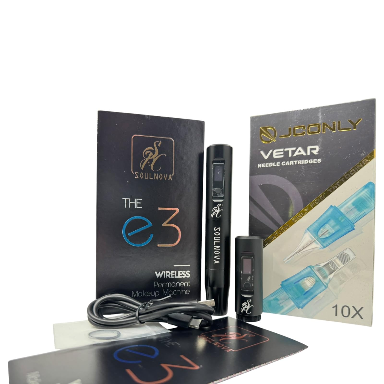 AVA E3 PMU Pen SoulNova kabellos mit 2 Wechselakkus - INKgrafiX® Deutschland - Profi Studio - Tattoo Tattoomaschine Permanent Make Up