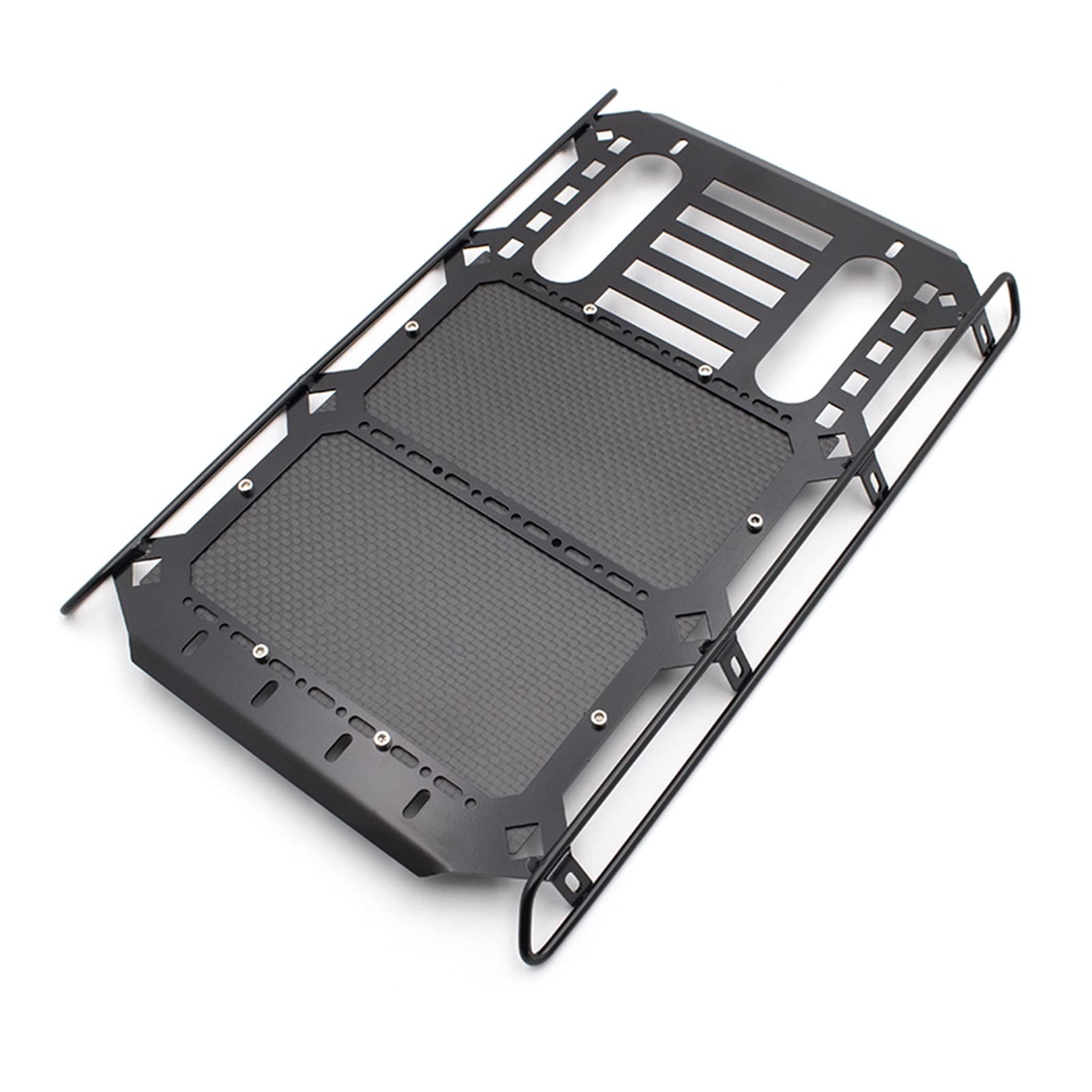 Metalowy bagażnik dachowy wyścigowy z panelem z włókna węglowego 253x168mm Ulepszenia Części Akcesoria RC Crawler Car, dla Traxxas, TRX4 G500 Bagażnik dachowy