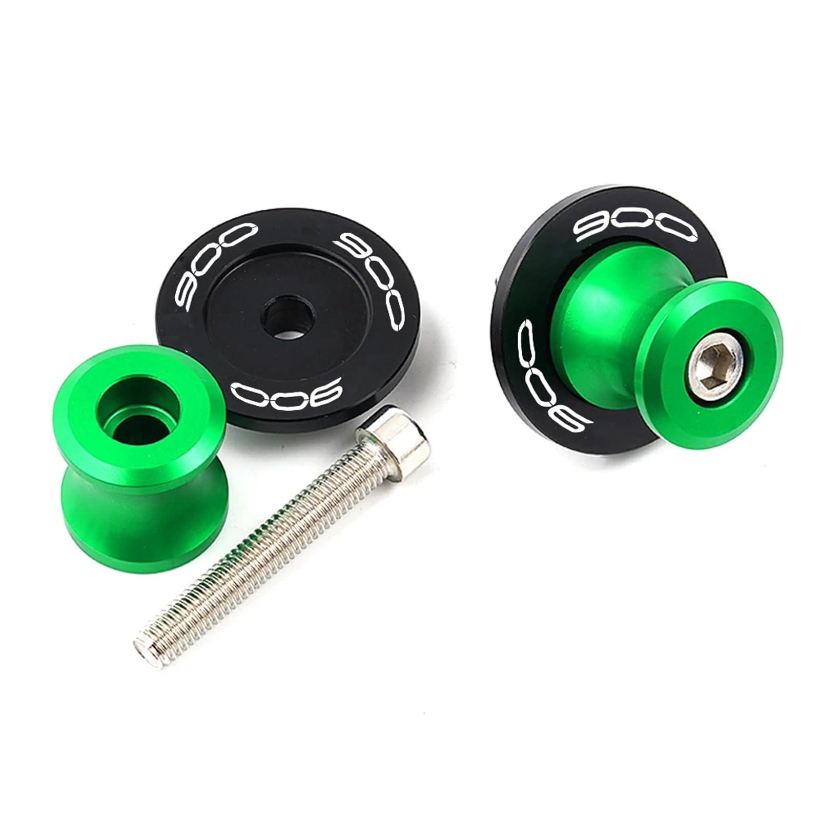 Per Kawasaki Z900 Z 900 2017-2020 2021 2022 2023 Accessori Moto Alluminio CNC M8 Nottolini Forcellone Slider Bobine Viti (Verde)