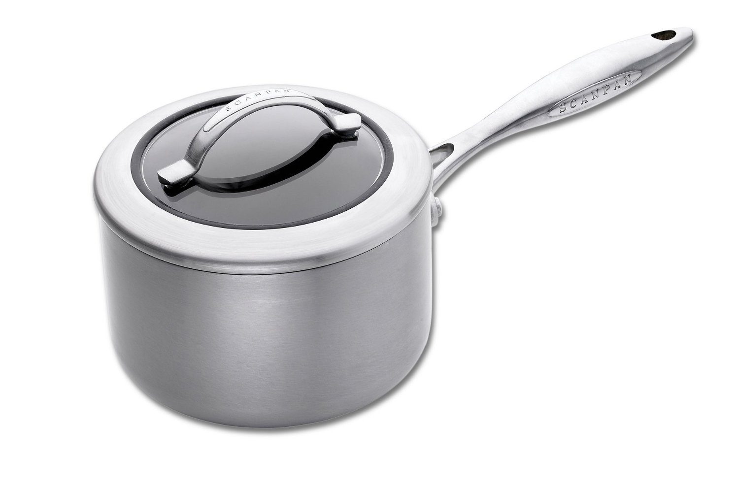 Scanpan 65231600 Stielkasserolle mit Deckel - CTX, 1,8 L, Pfanne + Kochtopf, Schwarz, Silber