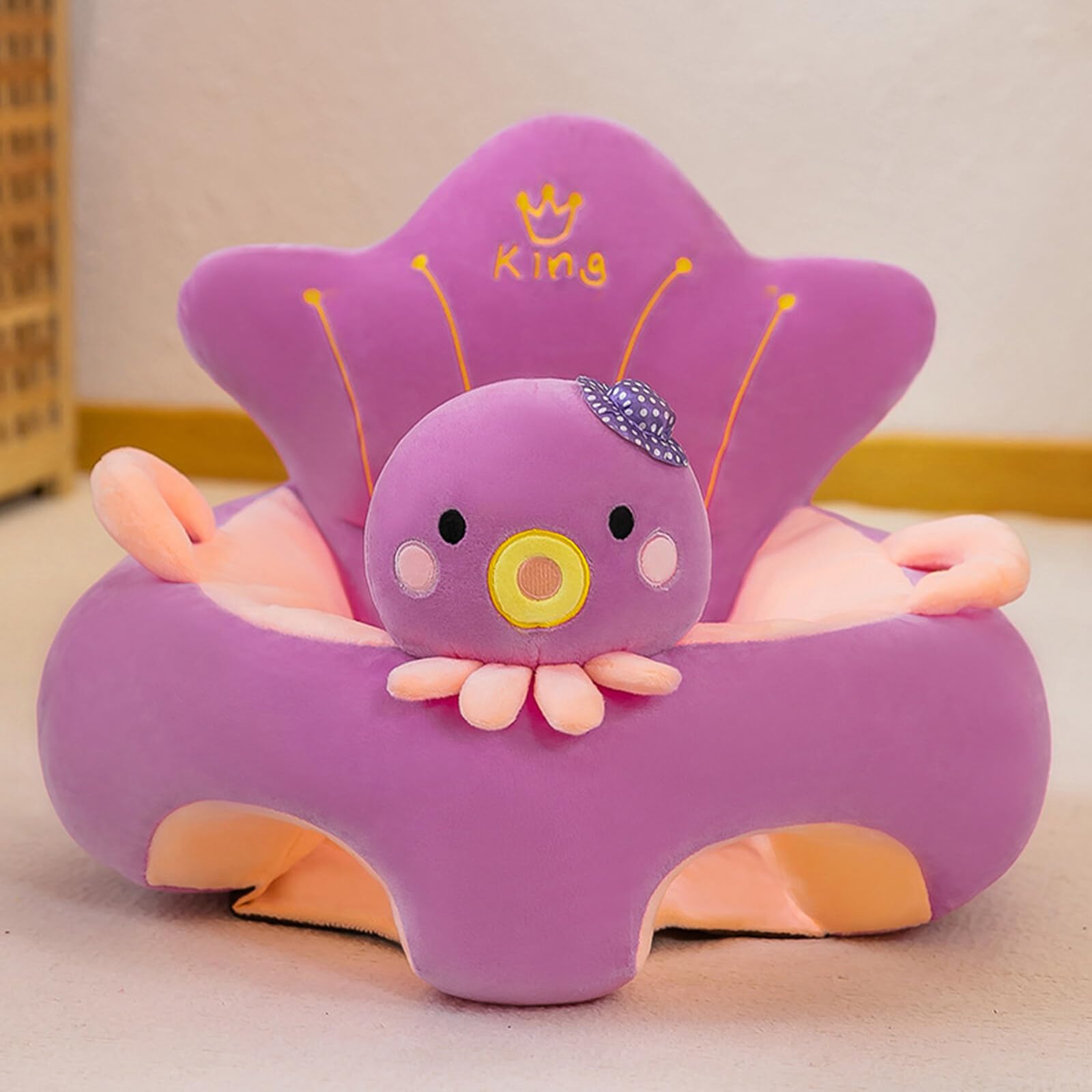 SOONHUA Baby Sofa Stuhlbezug, Baby Boden Plüschliege, leichte Oktopus-Form, für Babys, Lernsitz, Stuhlbezug für Säuglinge, Kleinkinder, Babyzimmer, Spielzimmer (ohne Füllung)