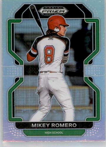 2022 Panini Prizm Draft Picks Prizms Silver #24 Mikey Romero High School Official NCAA Baseball Card in Raw (NM or Better) Condition