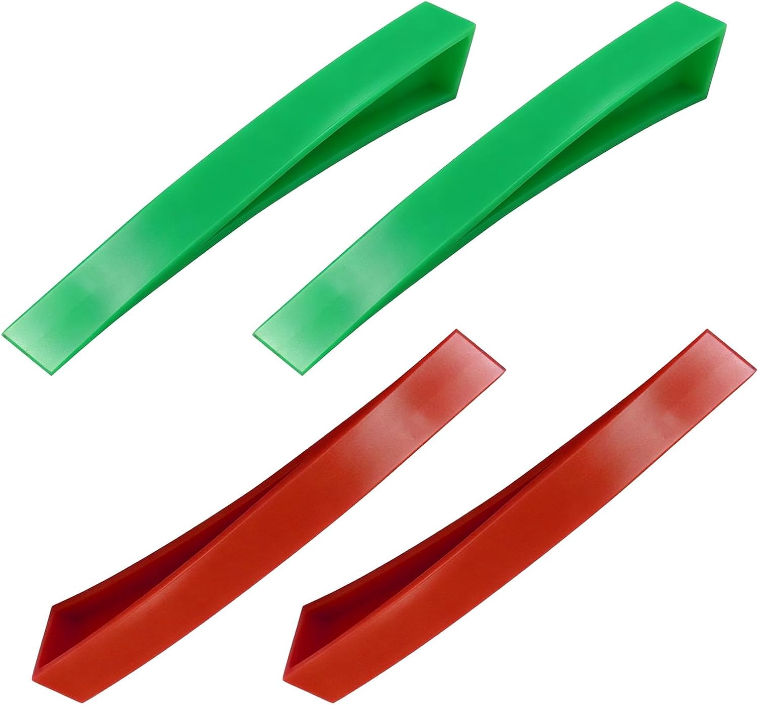 4PCS Window Curved Wedge Paintless Dent Repair Tools, Car Window Wedge to Keep Window Up, Plastic Car Door Wedge Kit for Auto Body & DIY Hand Window Curved Dent Repair Kit (Red & Green)
