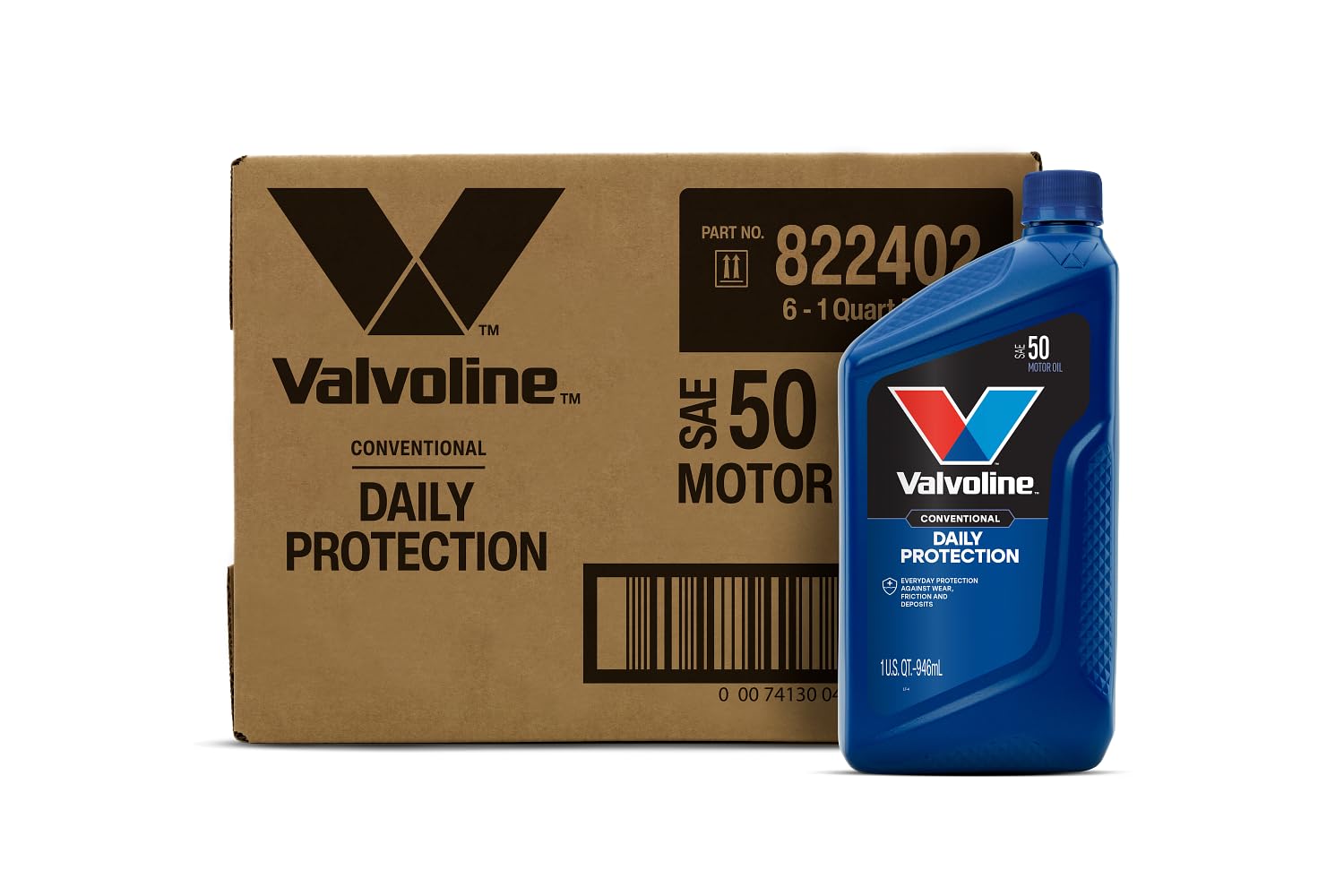 Valvoline Daily Protection SAE 50 Conventional Motor Oil 1 QT, Case of 6