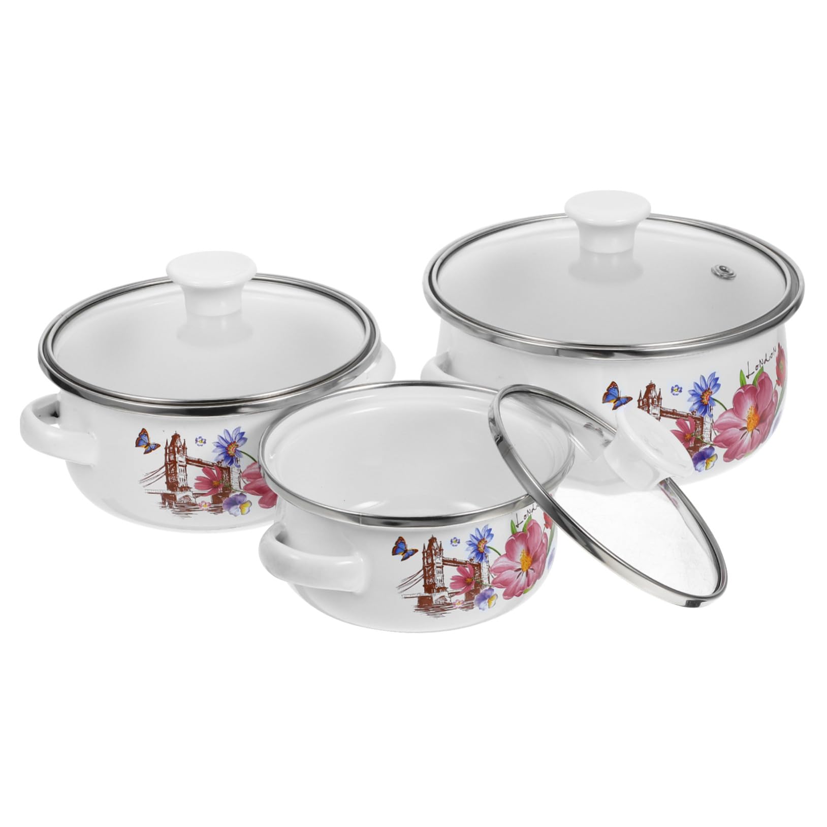 Casseroles émaillées empilables pour éviter d'attacher le fond de vos soupes