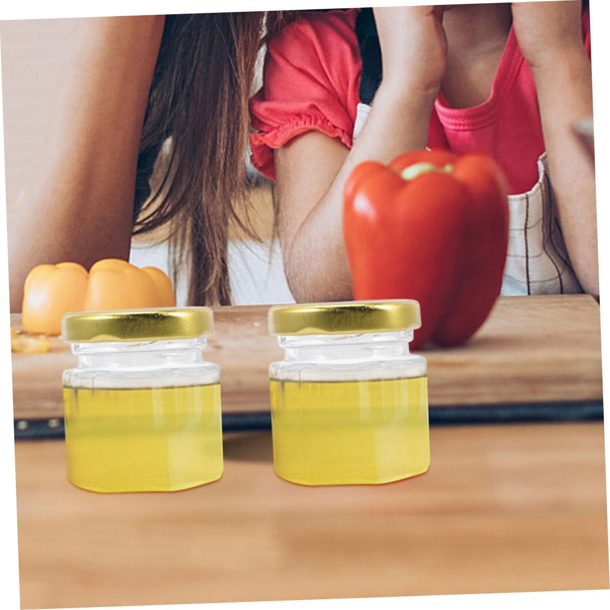 24pcs Sealed Honey Jars Lids Hexagon Food Storage Containers for Jam Honey and Preserves Reusable Pots for Kitchen Organization and