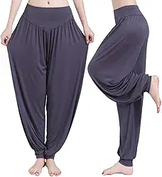 Calças Femininas de Harém Modal de Cintura Alta para Dançar e Fazer Exercícios
