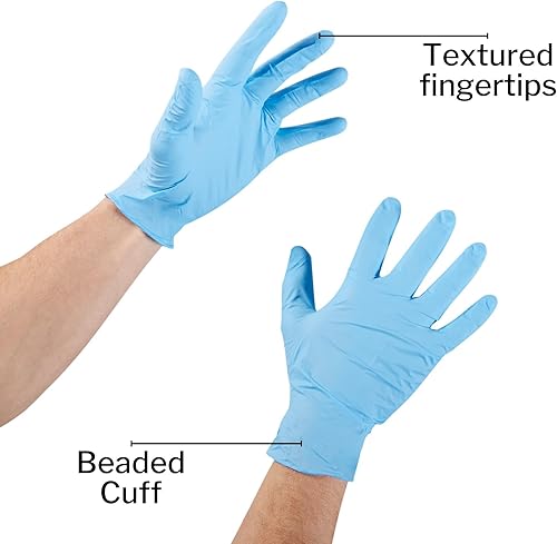 Miniatura 7 de McKesson Confiderm - Guantes de nitrilo 3.5C, no estériles, sin polvo, azul, grandes, 200 unidades, 1 caja