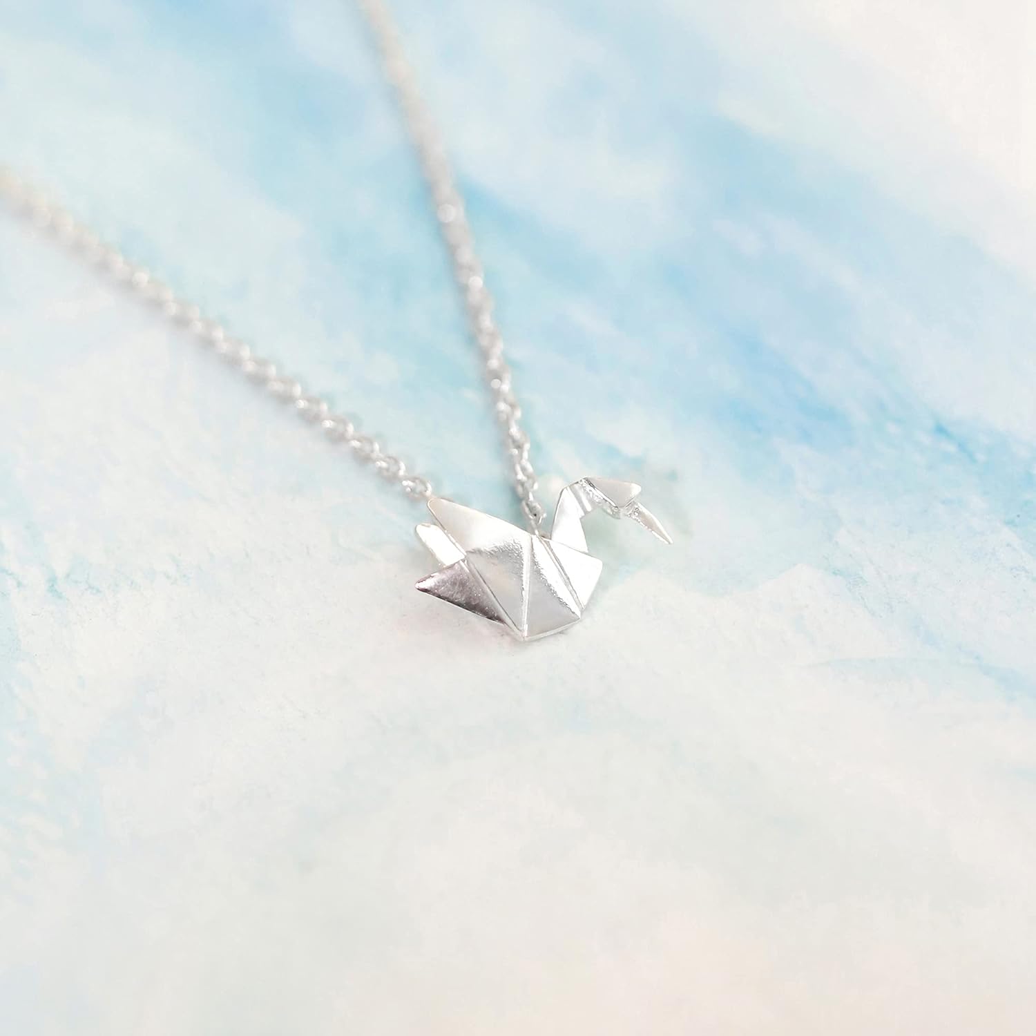 Boma Jewelry Sterling Silver Origami Crane Necklace, 16 inches - Image 3