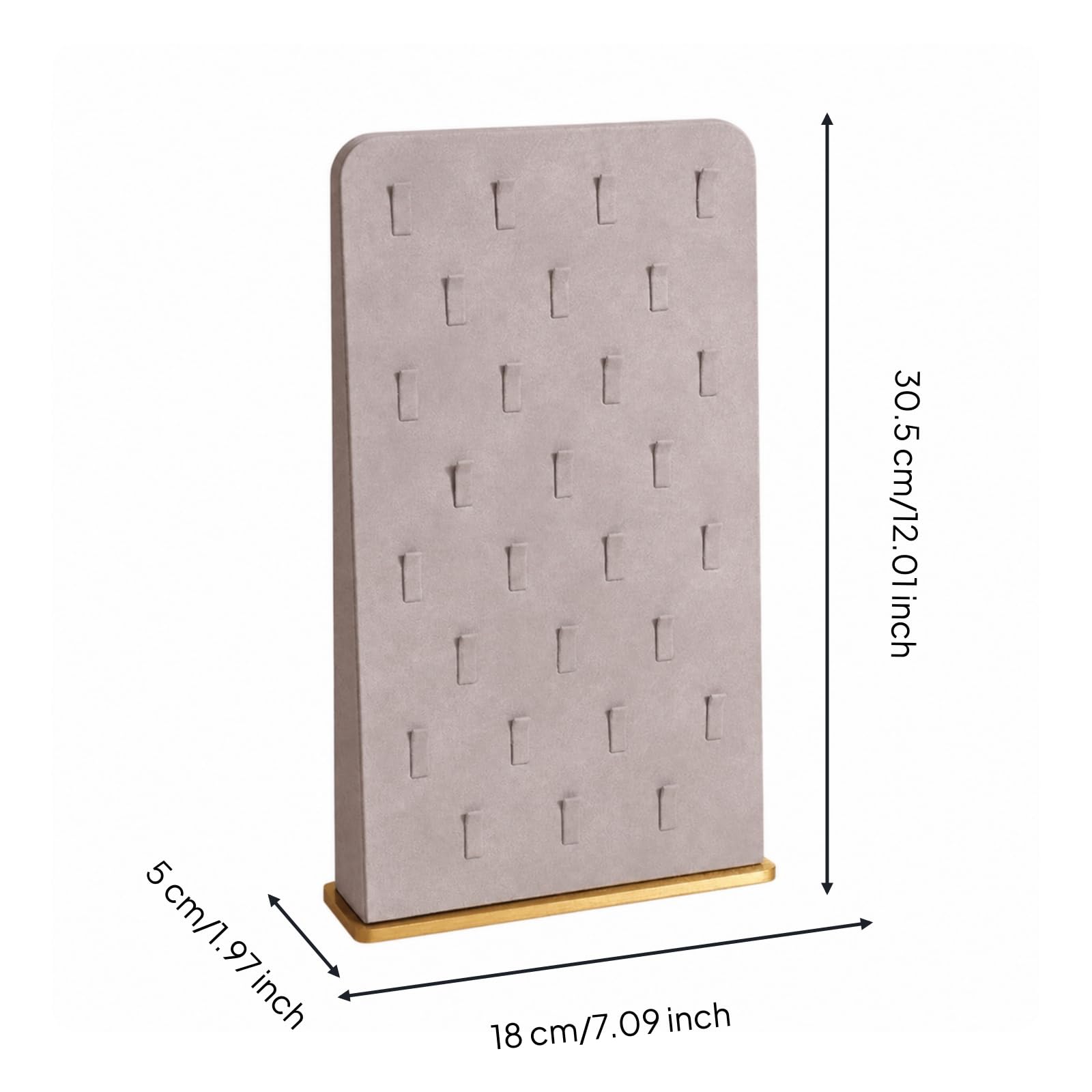 Espositore con Base in Metallo Stabile | Elegante, Salvaspazio, gioielli, per Gioielleria, Beige, 21 Slot