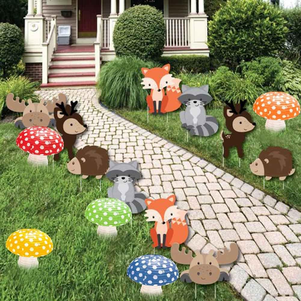 10Pcs Mushroom Paper Lanterns for Forest Jungle Wonderland Themed Birthday Party Decor Hanging 3D Mushroom Ornament Backdrop Decorations for Fairy Baby Shower Nursery Garden Wedding Decor