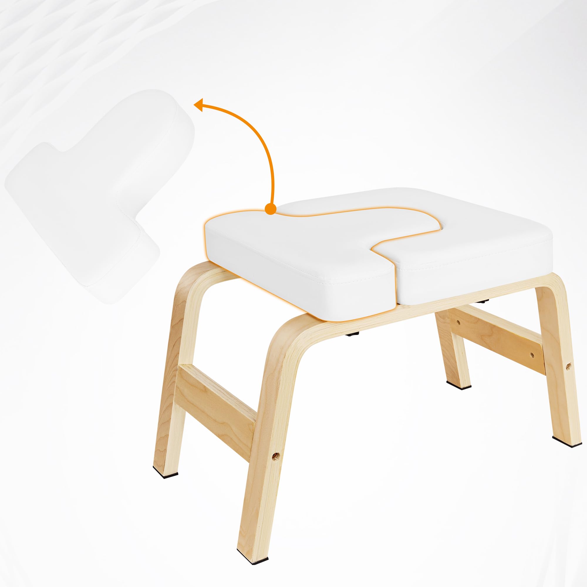 Cucina per yoga di alta qualità, 150 kg 6,3 cm di spessore, imbottitura impermeabile, piedi antiscivolo e yogurt per l'allungamento della schiena per diverse applicazioni come lo yoga, Pilates bianco