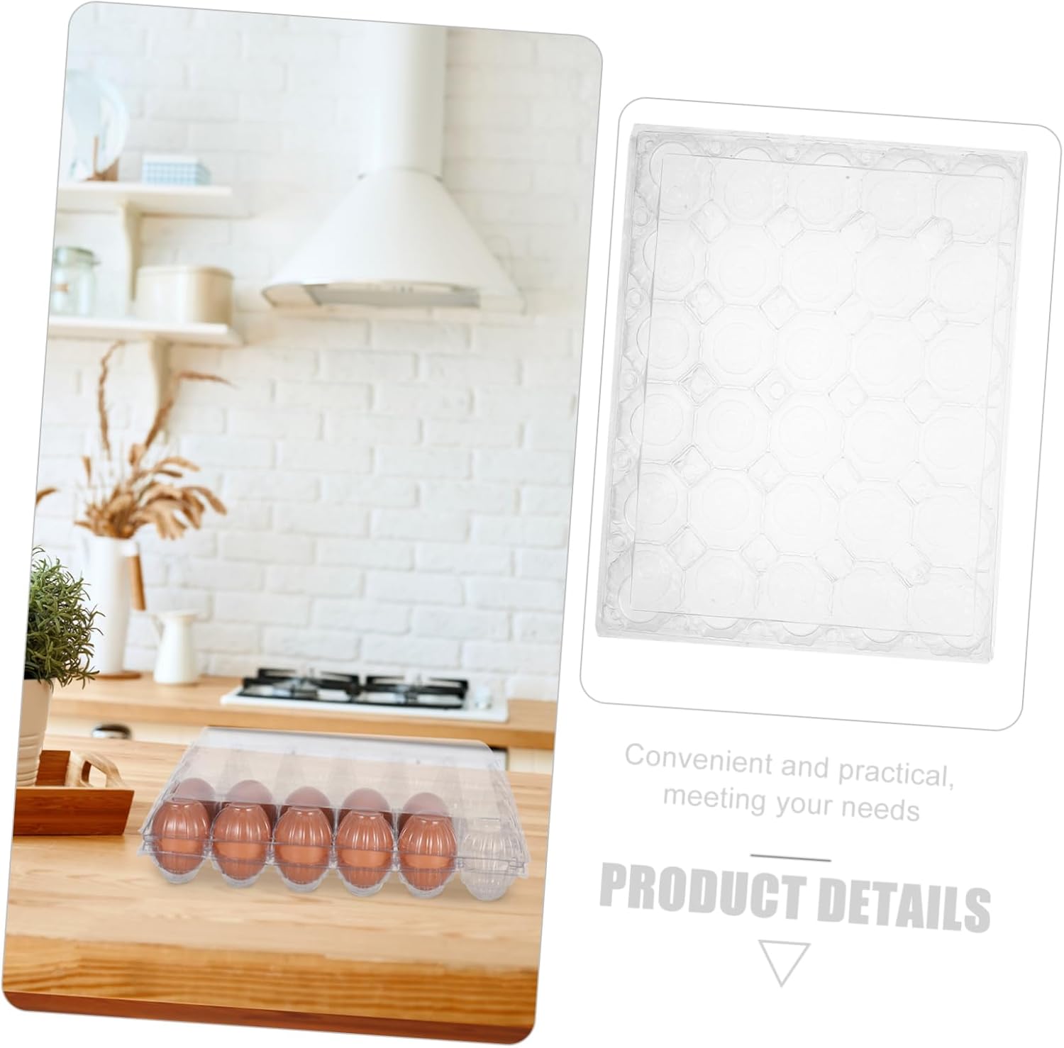 Alipis 6Pcs Reusable Plastic Egg Holders for Fridge Clear Storage Container for Eggs for Farms Supermarkets and Home Use