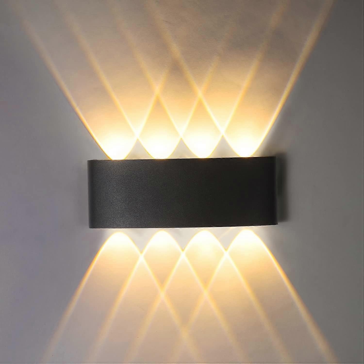 Joyhappst Image Color Applique Murale Led 8W, Lumire Blanc Chaud 3000K, Applique Murale Tanche Ip65, Lumire Led Moderne En Aluminium, Disponible L'intrieur Et L'extrieur