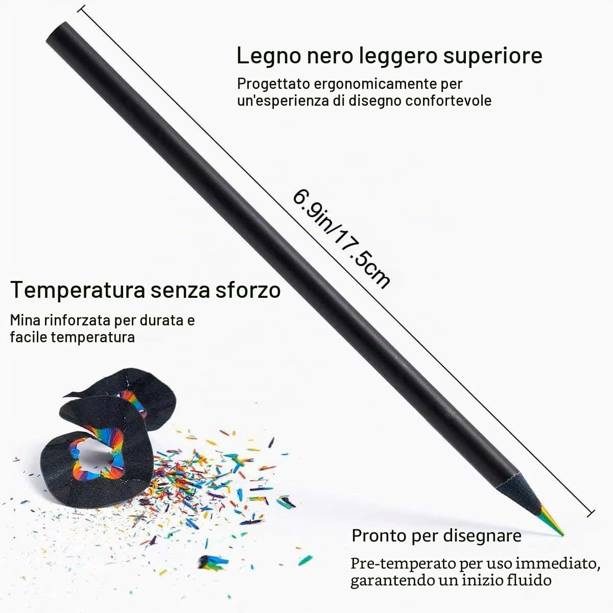 Matite Arcobaleno a 8 Colori Jumbo per Colorare e Disegnare Materiale Scolastico e Artistico