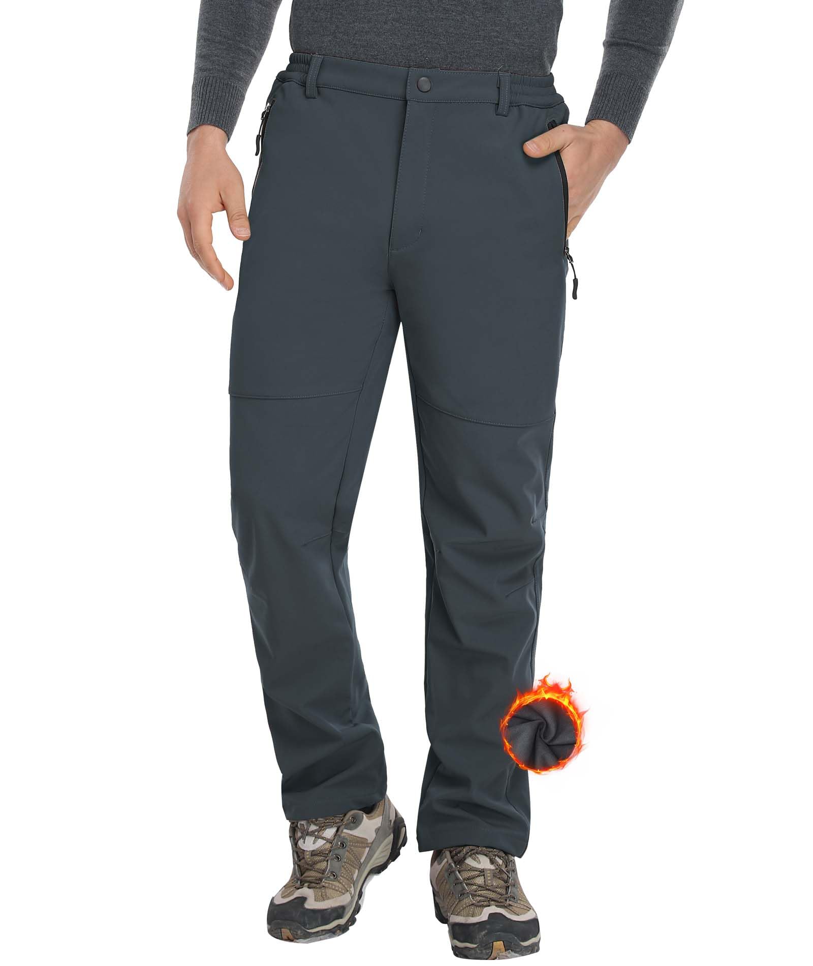 Zoofly Thermohose Herren Softshellhose Herren Wanderhose Wasserdicht Winter Outdoorhose Skihose für Herren Outdoor Funktionshose Trekkinghose Herren mit Fleece