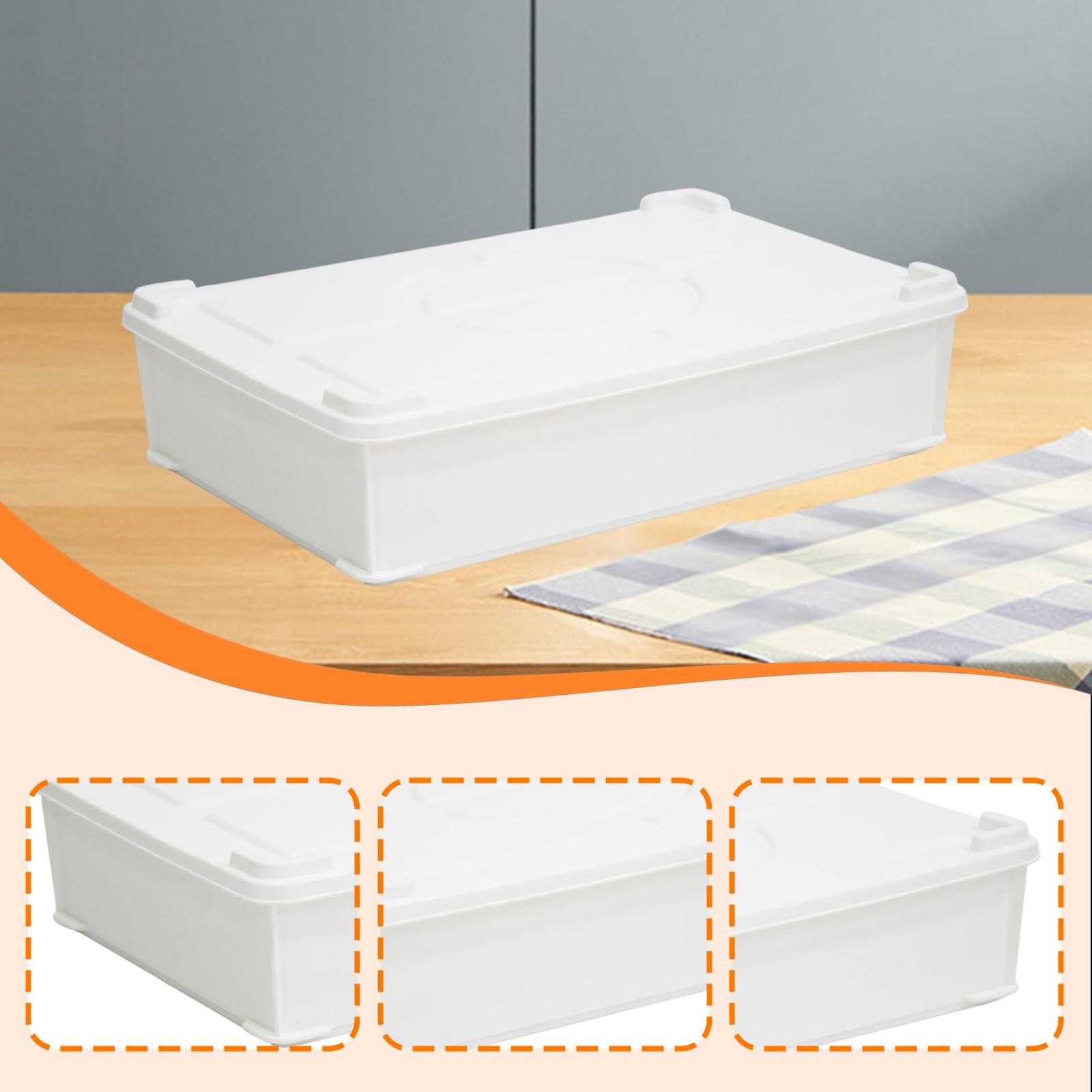Scatola per Pizza con Coperchio, Scatola per Il Pane, Accessori, Contenitore per La Preparazione in Ristorante, Uso Commerciale, Bianco Grande