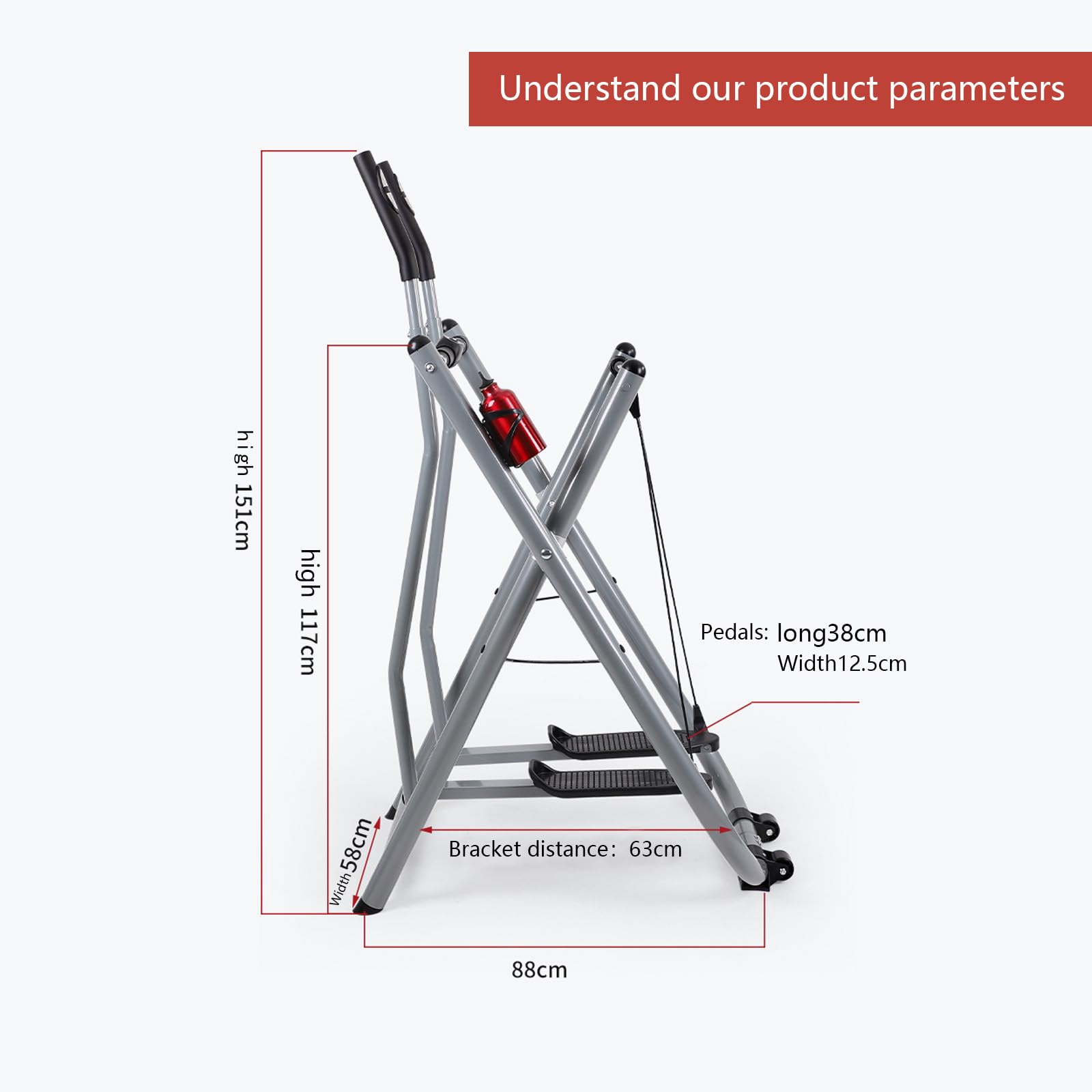 Allenatore ellittico pieghevole con resistenza magnetica, macchina cardio silenziosa per allenamento a casa, design salvaspazio, monitor LCD per esercizi a basso impatto per tutto il corpo