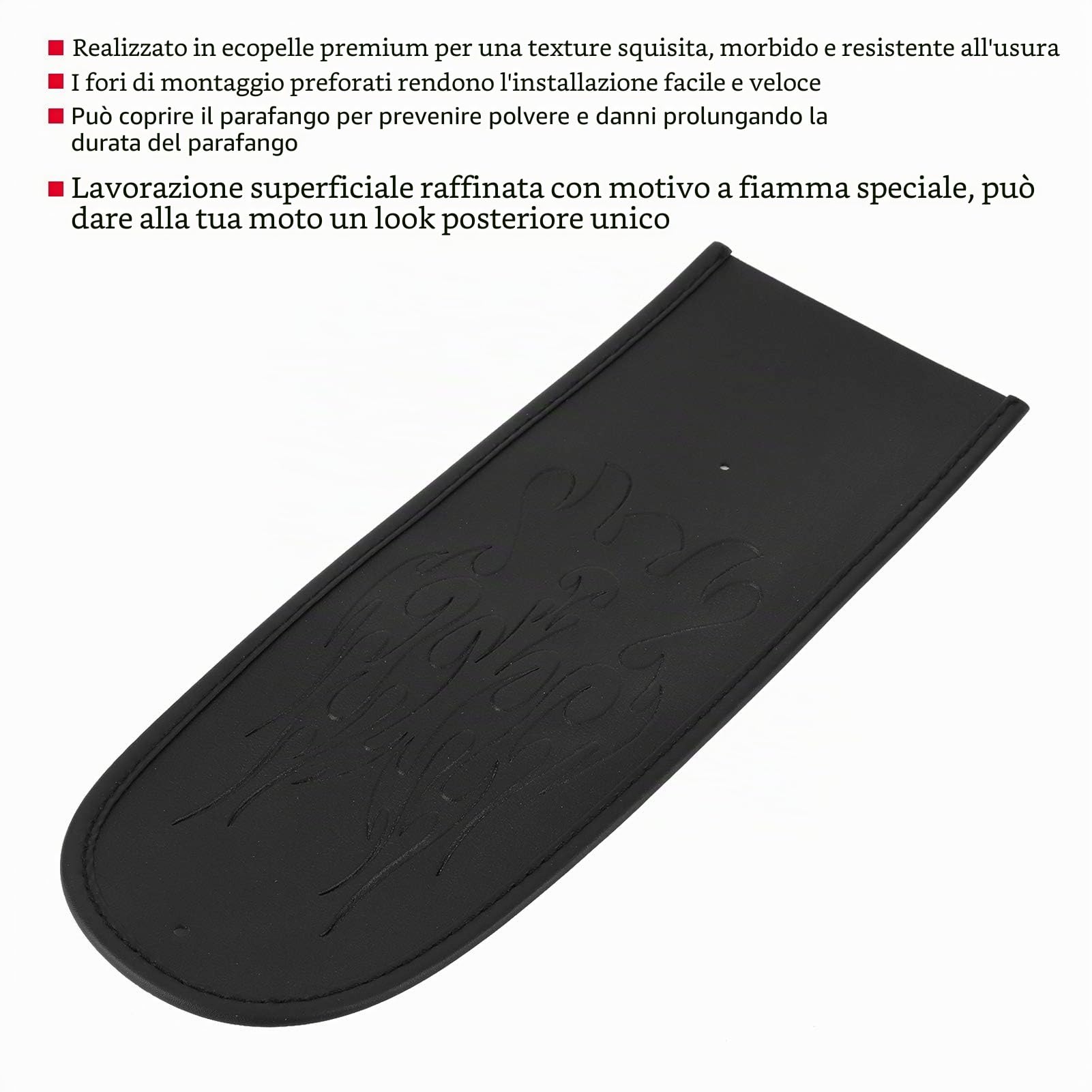 Parafango Moto Protector Decor Parafango Cover Pad Pelle Artificiale Fit per XL 883 1200 48 Trattamento Parafanghi Automobilistici (Nero)