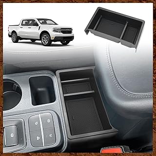 Muslogy for Maverick 2023 2022 Center Console Organizer Gear Shift Storage Box ABS Material Insert Tray Compatible with Ford Maverick 2022 2023 Accessories (Black)